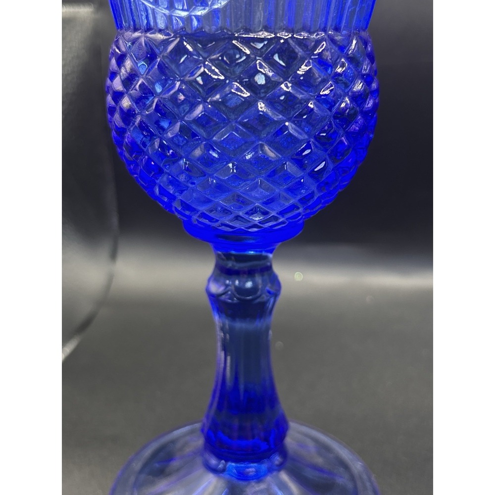 Pair of Vintage Cobalt Blue George & Martha Washington Goblets/Wine Glasses - Picture 6 of 7